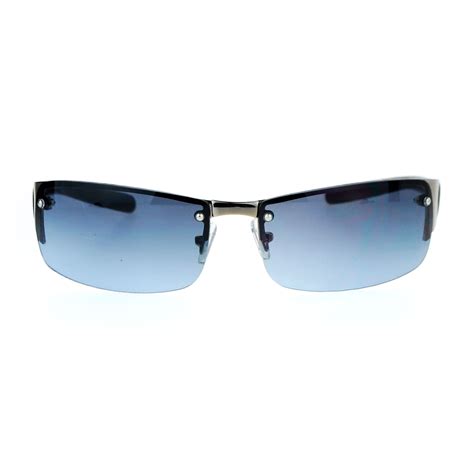 semi rimless sunglasses for men|rectangular rimless sunglasses.